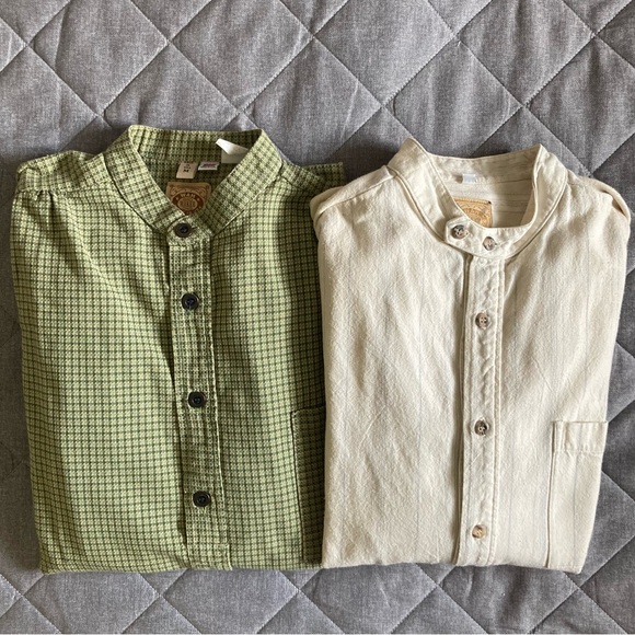 Wah Maker Frontier Shirt Men’s MediumWestern Button Up Band Collar USA Made